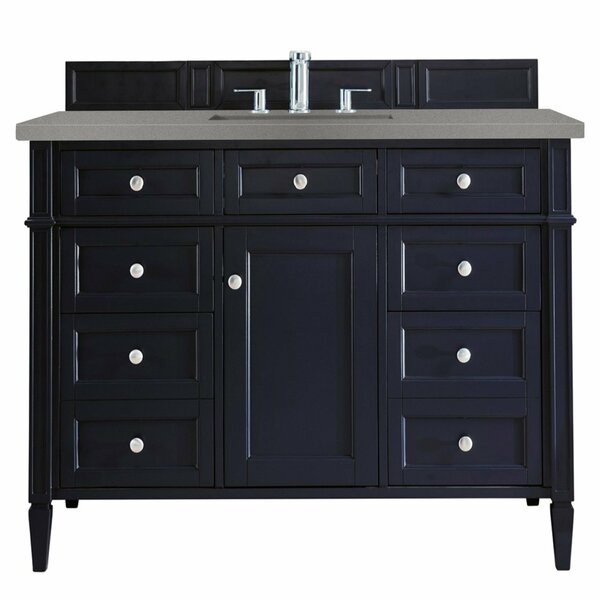 James Martin Vanities Brittany 48in Single Vanity, Victory Blue w/ 3 CM Grey Expo Quartz Top 650-V48-VBL-3GEX